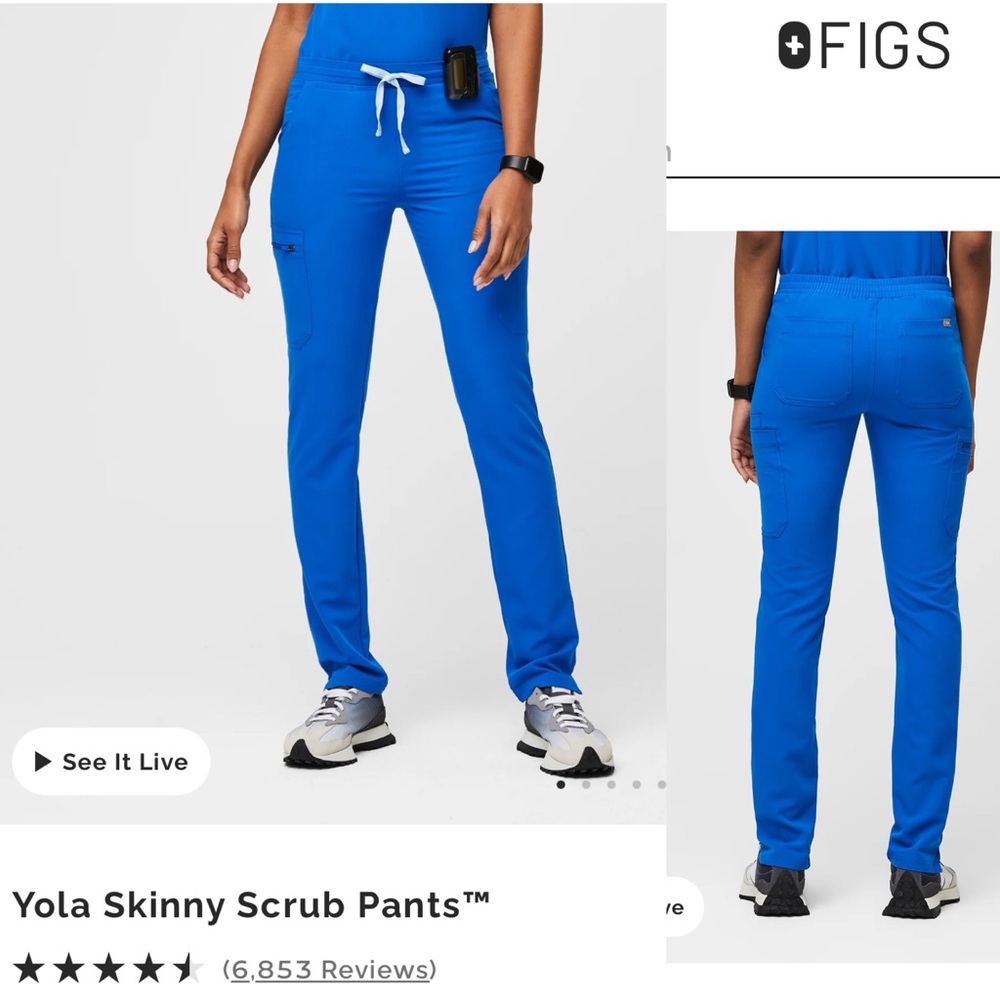 Figs Yola Skinny Scrub Pants in Blue